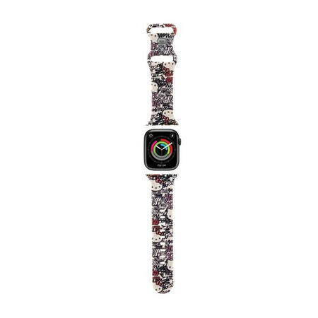 Hello Kitty Silikonové řemínky Graffiti - řemínek pro Apple Watch 38/40/41 mm (béžová)