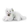 Rappa - Peluche realistico mascotte gatto persiano bianco sdraiato 30 cm Eco-Friendly