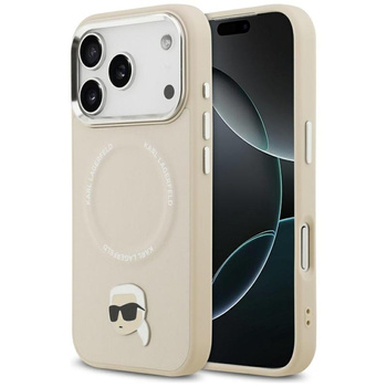 ETUI DO IPHONE 17 PRO do MAGSAFE KARL LAGERFELD ORYGINALNE BEŻOWE SKÓRZANE