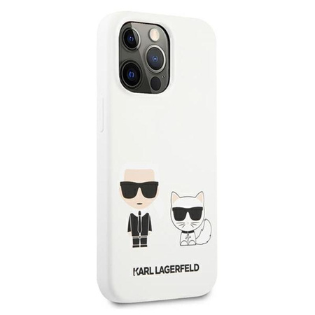 Karl Lagerfeld Silikonové pouzdro Karl & Choupette - iPhone 13 Pro Max (bílé)