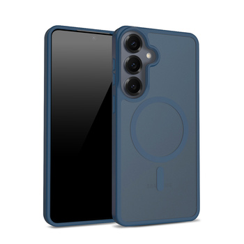 Crong Hybrid Matte Magnetic - MagSafe Case for Samsung Galaxy S25 (Navy Blue)
