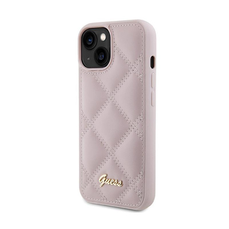Guess Quilted Metal Logo - iPhone 15 Case (pink)