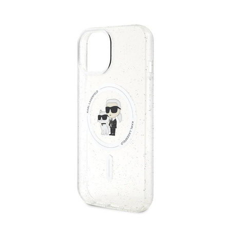 Karl Lagerfeld Karl & Choupette Glitter Magsafe - iPhone 15 Plus Tasche (Transparent)