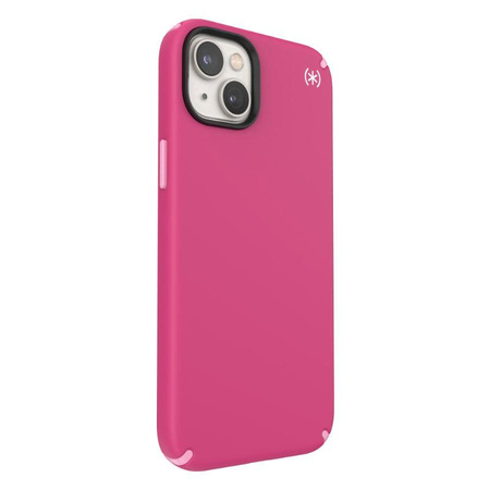 Speck Presidio2 Pro - Antibakterielle iPhone 15 Plus / 14 Plus Hülle (Digitalpink / Blossompink / Weiß)