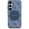 Guess 4G Round Patch Classic Logo MagSafe - étui pour Samsung Galaxy S25 (bleu)