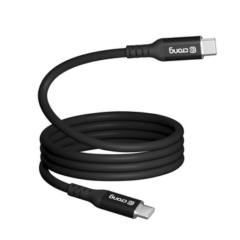 Crong Soft Link™ – Kabel USB-C 100W PD (25 cm, silikonowy, z E-Markerem)