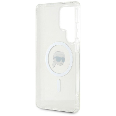 Karl Lagerfeld Taste Karl Kopf gedruckt Logo MagSafe - Samsung Galaxy S25 Ultra Case (weiß)