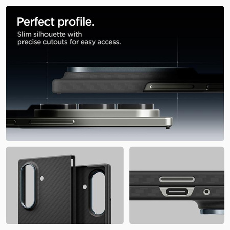 Spigen Airskin Aramid - tok Samsung Galaxy Z Fold 7 (fekete)