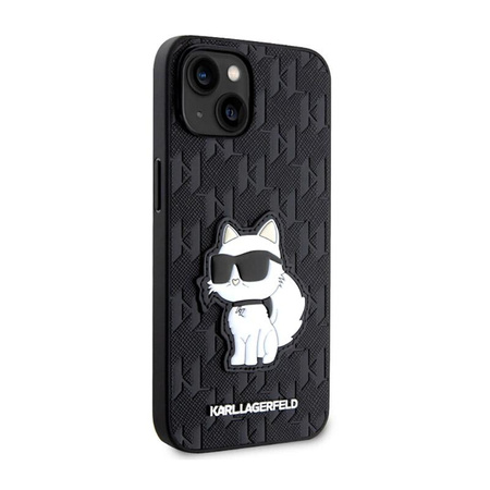 Karl Lagerfeld Saffiano Monogram NFT Choupette - pouzdro pro iPhone 14 Plus (černé)