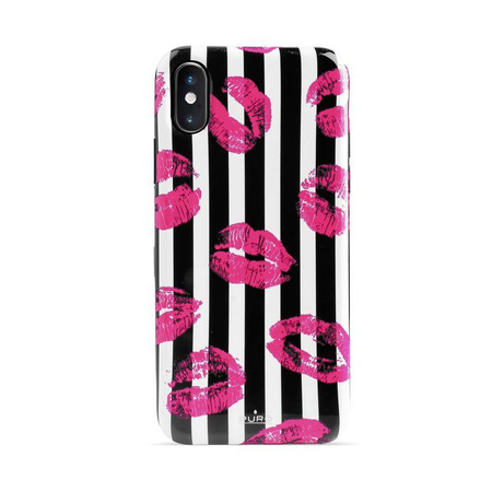 PURO Glam Miami Stripes - pouzdro pro iPhone Xs / X (Kiss)