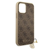 Guess 4G Charms Collection - Coque pour iPhone 12 / iPhone 12 Pro (marron)
