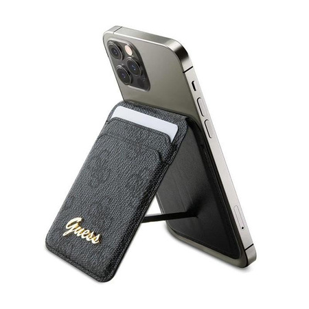 Guess Wallet Cardslot Stand MagSafe 4G Classic Logo - Magnetická peněženka s funkcí stojánku (černá)