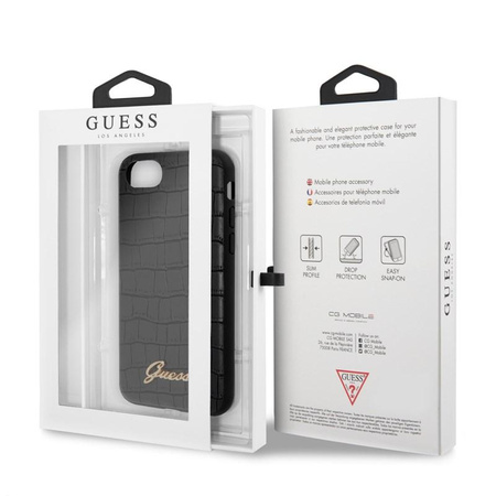 Guess Croco Case - Etui iPhone SE 2020 / 8 / 7 (Black)
