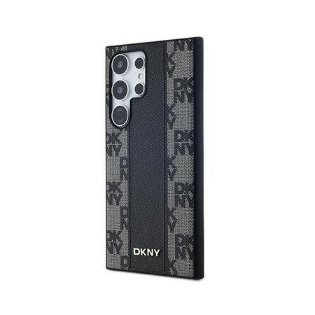 DKNY Leather Checkered Mono Pattern MagSafe - Samsung Galaxy S24 Ultra Case (black)