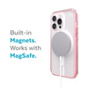 Speck Presidio Perfect-Clear avec Impact Geometry + MagSafe - Coque pour iPhone 13 Pro Max avec revêtement MICROBAN (transparent/rose)
