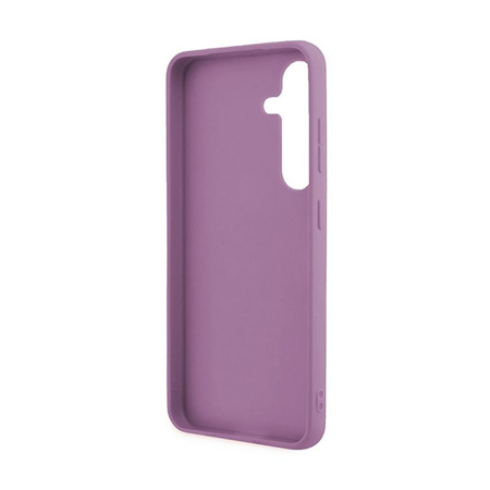 Guess Glitter Flakes Metal Logo Case - pouzdro pro Samsung Galaxy S24 (fialové)