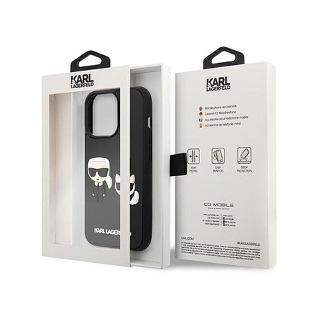 Karl Lagerfeld Ikonik 3D Karl & Choupette - Etui iPhone 13 Pro Max (czarny)