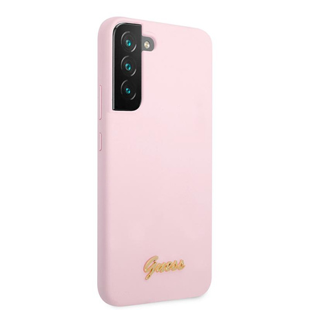 Guess Silicone Script Metal Logo - Samsung Galaxy S22 Case (lavender)