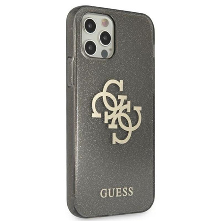 Pouzdro Guess Glitter 4G Big Logo - iPhone 12 / iPhone 12 Pro (černé)