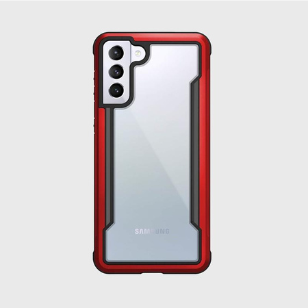 X-Doria Raptic Shield - hliníkové pouzdro pro Samsung Galaxy S21+ (Antimikrobiální ochrana) (červené)