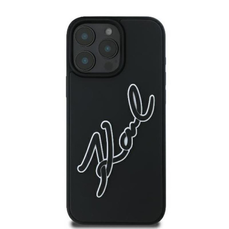 Karl Lagerfeld 3D Rubber Bicolor Signature - pouzdro pro iPhone 16 Pro (černé)