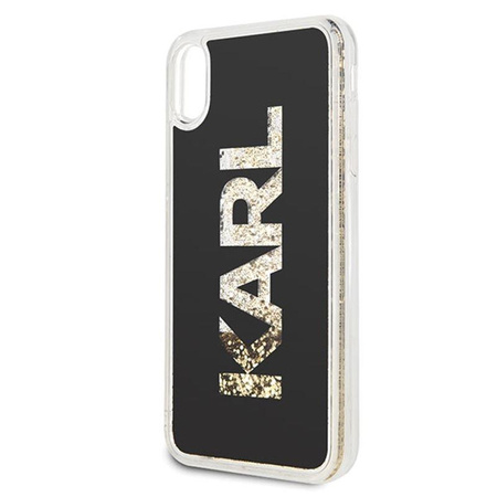 Karl Lagerfeld Logo Karl - Coque pour iPhone Xs Max (or pailleté)