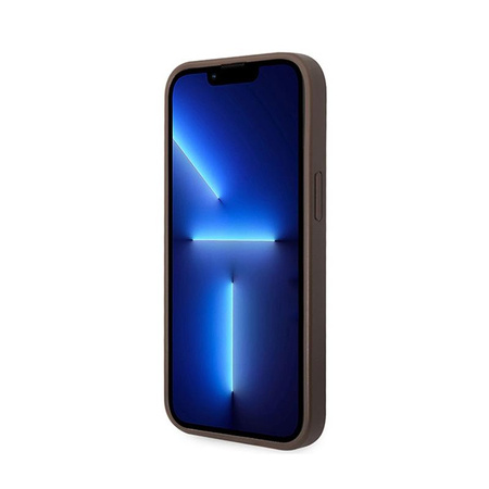 Guess 4G Metal Gold Logo - iPhone 15 Plus Tasche (braun)