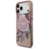 Guess IML Flowers Electro Pearl Strap MagSafe - Pouzdro iPhone 17 Pro Max (růžový)