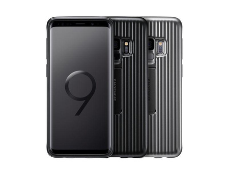 Ochranný kryt Samsung se stojánkem - pouzdro Samsung Galaxy S9 se stojánkem (stříbrné)