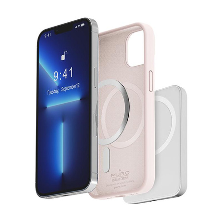 PURO ICON MAG - iPhone 14 Pro Max MagSafe Tasche (staubig rosa)