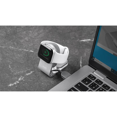 Moshi Flekto - Składana ładowarka MFi do Apple Watch z kablem USB (srebrny)