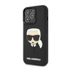 Karl Lagerfeld 3D gumové pouzdro Karl`s Head - iPhone 14 Pro (černé)