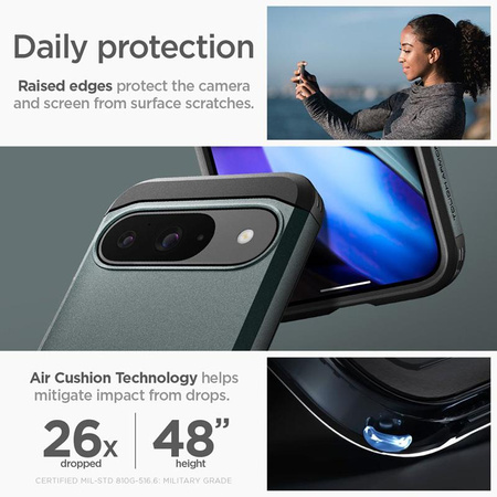 Spigen Tough Armor - Pouzdro pro Google Pixel 9 / 9 Pro (Abyss Green)