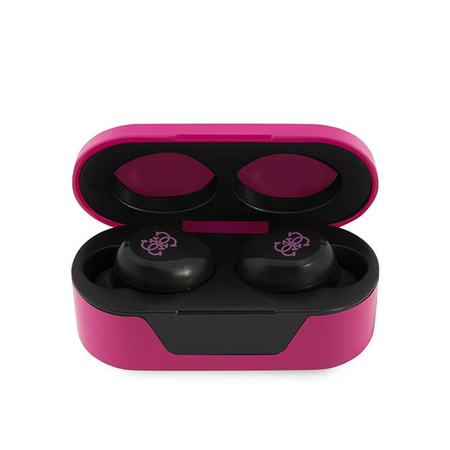 Guess True Wireless Earphones BT5.0 5H - TWS headphones + charging case (magenta)