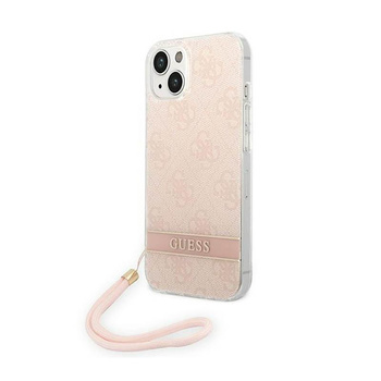 Guess 4G Print Cord - tok zsinórral iPhone 14 Plus (rózsaszín)