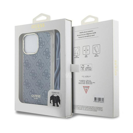 Guess Crossbody Cordon 4G Print - Coque iPhone 15 Pro Max (bleu)