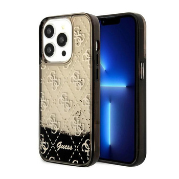 Guess Liquid Glitter Transculent 4G - Coque iPhone 14 Pro (Noir)