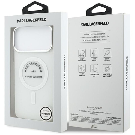 Karl Lagerfeld IML Karl RSG Logo MagSafe - Hülle für iPhone 17 Pro Max (transparent)
