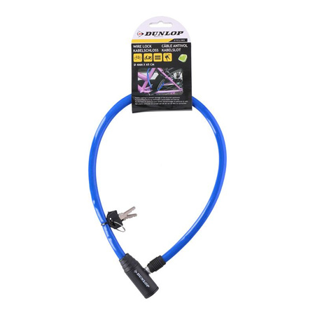 ZAPIĘCIE ROWEROWE LINKA NA KLUCZ NIEBIESKIE, Blokada do Roweru, Dunlop 65cm