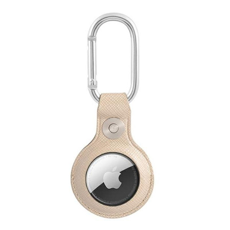 Guess Saffiano Script Dog Clip - pouzdro AirTag (béžové)