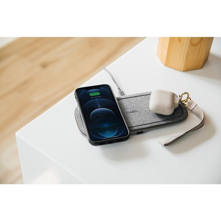 Moshi Sette Q - Dual Qi wireless inductive charger for iPhone and Android (Nordic Grey)