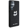 Karl Lagerfeld Leather Monogram Pin Logo Choupette Head - Case for Samsung Galaxy S25 Ultra (Black)