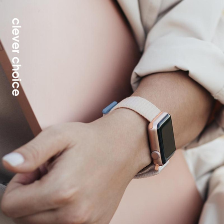 Crong Nylon - Bracelet sport pour Apple Watch 38/40/41/42 mm (Starlight)