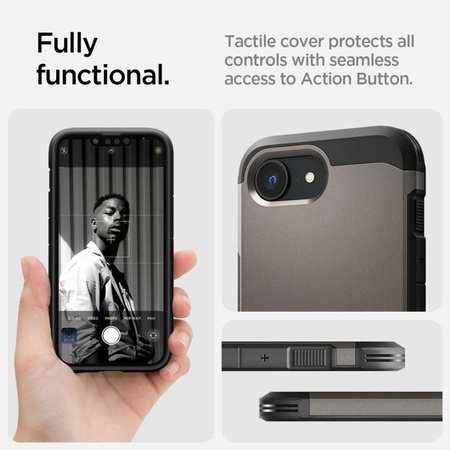 Spigen Tough Armor MagSafe - étui pour iPhone 16e (Gunmetal)