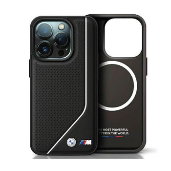 BMW Perforated Twisted Line MagSafe - Tasche für iPhone 15 (schwarz)