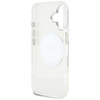 Guess IML Metallfarbener Kreis Klassisches Logo MagSafe - Hülle für iPhone 16 (weiß)