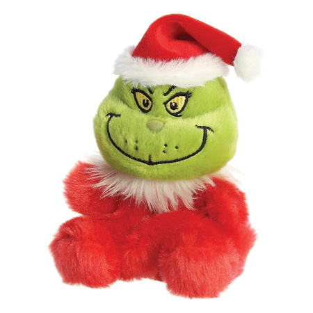 Grinch – Plyšová hračka / mazlíček sedící Grinch v kostýmu Santa Clause 13 cm z kolekce Palm Pals Eco-Friendly