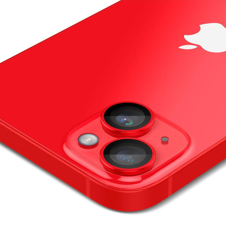 Spigen Optik.TR Camera Lens Protector - Objektivschutzglas für Apple iPhone 14 / iPhone 14 Plus (2 Stück) (rot)