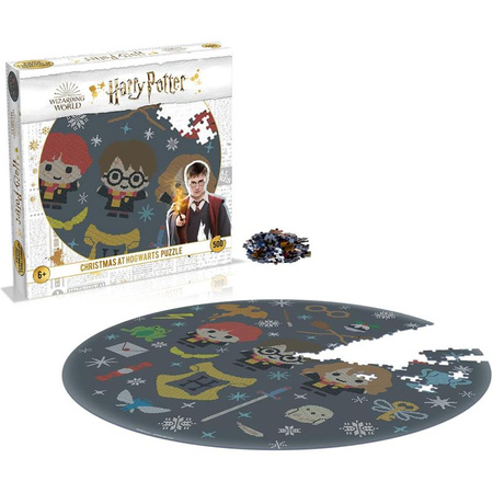 Harry Potter - Puzzle 500 prvků v ozdobné krabičce (Vánoce v Bradavicích)