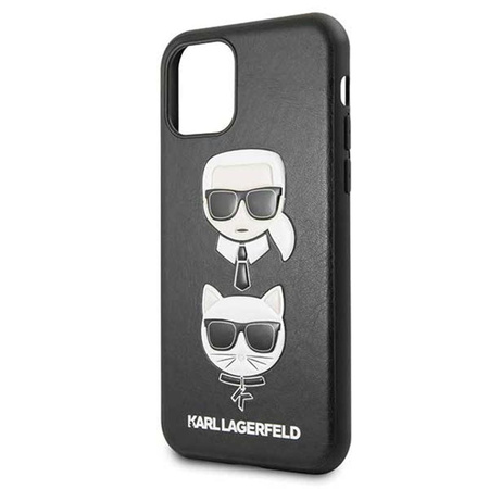 Karl Lagerfeld dombornyomott tok Karl & Choupette - iPhone 11 tok (fekete)